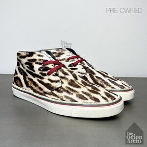 Men Size 9 US Vintage Gucci Leopard Print Chukka Sneaker 245307 Pre-Owned
